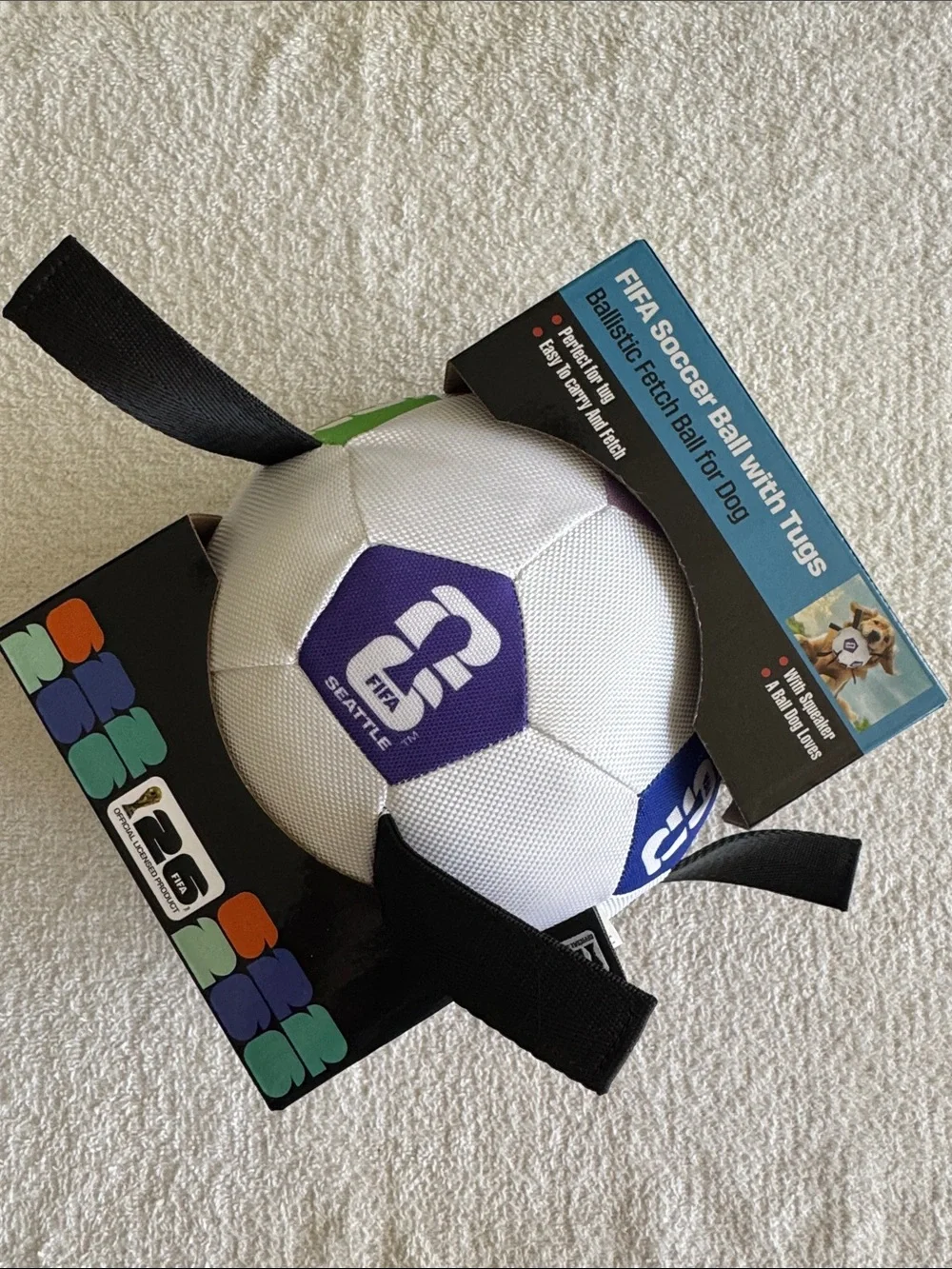 FIFA World Cup Soccer Ball with Tugs for Dogs